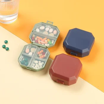 Портативная Мини-коробочка для таблеток, 4 сетки, Органайзер для таблеток, чехол-дозатор, Дорожный держатель для таблеток, Контейнер для лекарств, Коробка для хранения лекарств, Горячая