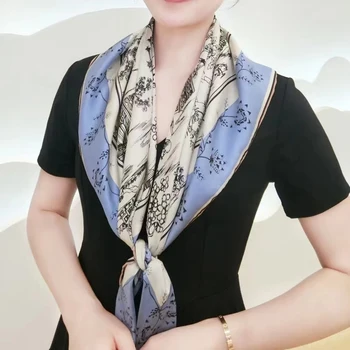 Большой квадратный шарф из 100% натурального шелка, обертывания, шейный платок для женщин, идеальные подарки 88 * 88 см