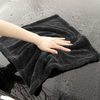Полотенце для мытья автомобиля Высокоэффективная ткань из микрофибры для зеркального блеска, не оставляющая разводов, впитывающее средство для мытья автомобиля, полотенце без ворса для защиты