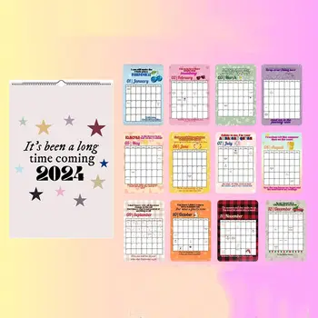 Новогодние подарки 2024 Календарь Новый с катушкой Планирование времени Настенный календарь Бумажный подвесной календарь в помещении