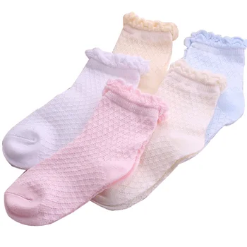5 пар /лот, новинка 2017 года, весенне-летние хлопковые кружевные милые детские носки для девочек от 1 до 12 лет, носки для девочек