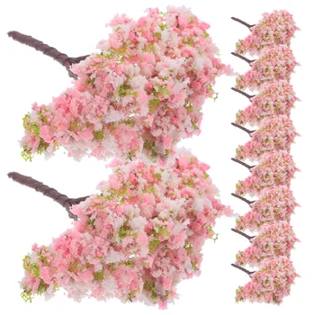 Искусственные вишневые деревья, мини-реалистичное вишневое дерево, мини-цветочное дерево для украшения дома в горшке с микроландшафтом