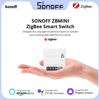 SONOFF ZB МИНИ умный домашний выключатель Zigbee 3.0 Релейный модуль DIY Двусторонний пульт дистанционного управления с приложением Работает со Smartthing SONOFF ZB