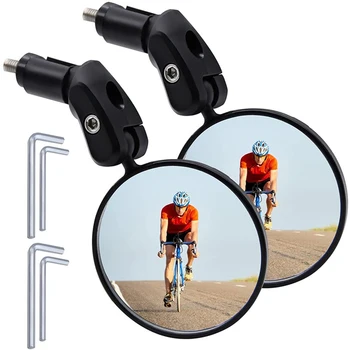 Велосипедное зеркало в конце бара, HD зеркало, велосипедные зеркала заднего вида с более широким обзором