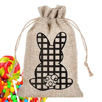 Пасхальные мешковины Easter Bunny Мешковины на шнурке Для конфет Для подарочной упаковки сувениров для вечеринок Искусство и поделки своими руками