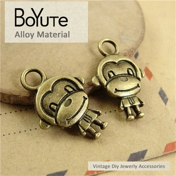 BoYuTe (60 шт. / лот) 15 * 22 мм Винтажные аксессуары Оптом, подвески в виде обезьяны из античной бронзы, Материал для изготовления ювелирных изделий