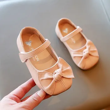 Обувь с бабочками для девочек 2023, Новая мода, осенние туфли принцессы с украшениями для девочек, танцевальная обувь из бисера, детские противоскользящие туфли на плоской подошве D640