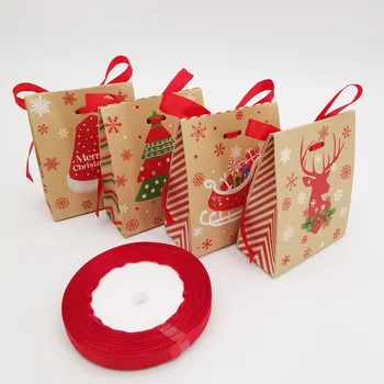 Пакеты для рождественских подарков, упаковка для рождественской выпечки в виде снежинок, коробки для конфет, наклейки, рождественские украшения 48 шт./лот