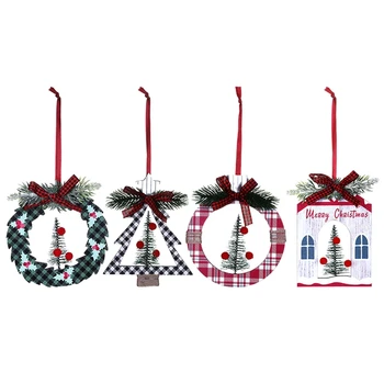 4 упаковки рождественских украшений, деревянные рождественские подвесные украшения для рождественской вечеринки, декор для вечеринок, легко заменяемые принадлежности