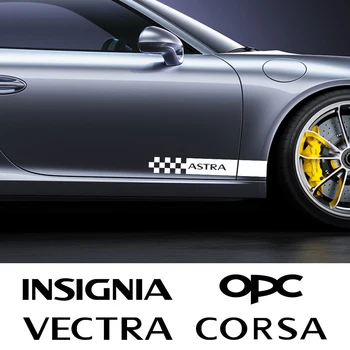 Для OPEL Astra Corsa Insignia Mokka OPC Vectra 2ШТ Наклейки для стайлинга автомобилей с боковыми полосками на двери, наклейки для авто, Аксессуары для украшения