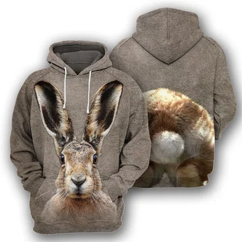 Толстовка с 3D принтом животных, Кенгуру, Коала, Кролик для мужчин, классный пуловер с длинным рукавом, толстовки, уличное пальто с капюшоном, детская одежда