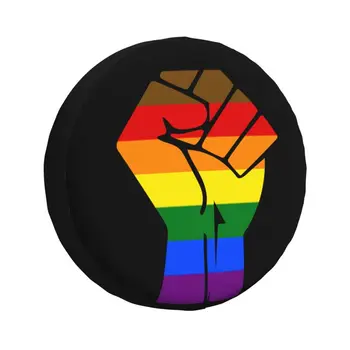 Чехол для шины запасного колеса Black Lives Matter Fist Gay LGBT Pride для Prado Pajero Wrangler Jeep RV SUV 4WD 4x4 Автомобильные аксессуары