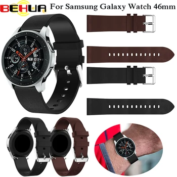 Сменный 22-мм Ремешок для Samsung Galaxy Watch 46-мм Кожаный Браслет Для Samsung Gear S3 Classic/ Frontier Ремешок для Часов Браслет