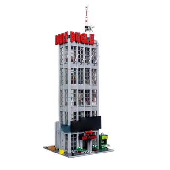 MOC-116517 Urban Architecture Daily Bugle Переработанный мод, собранная кирпичная модель • 3142 детали, игрушка в подарок на день рождения Brick Boy