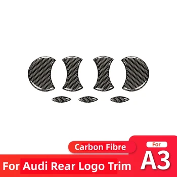 Для Audi A3 8v 2014-2019 Декоративная наклейка с логотипом задней части автомобиля из углеродного волокна, модификация экстерьера автомобиля, Аксессуары для отделки салона