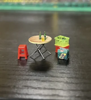 Модель сцены Диорамы в масштабе 1/64, складные столы, модель табуретов, Пивные бокалы, модель миниатюрной сцены показа, коллекция подарочных игрушек
