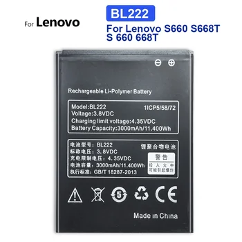 Аккумулятор 3000 мАч BL222 BL 222 Для Мобильного Телефона Lenovo S660 S668T s660 668T 3,8 В 11,40 Втч Заменить Литий-полимерный + Номер для отслеживания