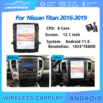 Android 11,0 Авто 12,1 дюймов Для Nissan Titan 2016-2019 Автомобильное Радио Беспроводной CarPlay GPS Навигация Сенсорный Экран Стерео Мультимедиа