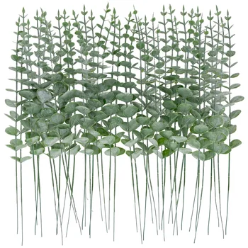Декор из искусственных стеблей эвкалипта 15ШТ, искусственные сушеные листья эвкалипта на ощупь, искусственные ветки листьев зелени для цветов