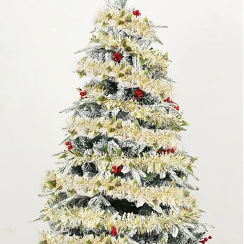 Украшение Рождественской елки Красочная гирлянда с кисточками из фольги, Рождественское украшение 2023 для дома, блестящие кисточки, Баннер, рождественские принадлежности