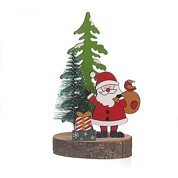 Рождественские деревянные украшения, Мультяшные 3D Деревянные украшения, Пластиковая Рождественская елка, Креативное украшение рабочего стола, Реквизит, украшение