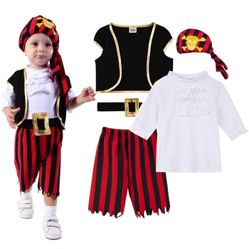 Комбинезон для маленьких мальчиков в пиратском костюме, Детский комбинезон для косплея Капитана, Карнавальный костюм для новорожденных, Новогодний комбинезон для одежды Bebe Ropa