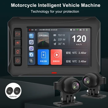 3,5-Дюймовый Мотоциклетный Специальный Навигатор IP67 Водонепроницаемый Двойной Bluetooth Монитор Давления В Шинах Беспроводной CarPlay/Android Auto