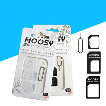 4 в 1 Noosy адаптер для Nano Sim-карты + адаптер для Micro Sim-карты + стандартный адаптер для SIM-карты для iPhone