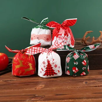 С Рождеством, сумка для конфет, сумка для подарков Санте, сумка на шнурке в виде снежинки, Рождественские украшения для дома, Новый 2022 год, подарки Ноэля