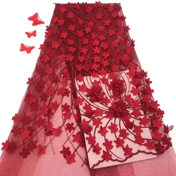 Бесплатная доставка DHL! 2021 Африканская гипюровая кружевная ткань для пошива красивой африканской шнуровой кружевной ткани для свадебного платья RF41