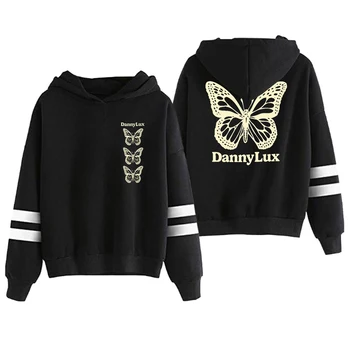 Толстовка DannyLux Butterfly с капюшоном 2023 World Tour, Уличная одежда без карманов, с рукавами на параллельных брусьях, Мужская Женская толстовка, Модная одежда