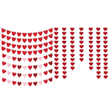 Баннер из фетра с сердечками Валентина, гирлянда из фетра в виде сердца на День Святого Валентина, декор каминной полки, декор фермерского дома, подвесные украшения для камина