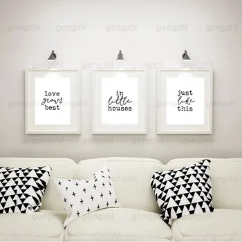 Современная минималистичная картина на холсте Простые английские слова с перекосом Молодожены Новый Дом Кафе Декор стен Печать HD Плакат