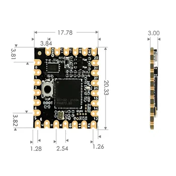 Для Raspberry Pi Pico Плата разработки отверстий для штамповки RP2040-Core-A Многофункциональный двухъядерный процессор RP2040, C