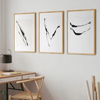 Черно-белые минималистичные плакаты Абстрактная линейная художественная печать Скандинавская живопись на холсте Современная настенная картина Домашний декор спальни гостиной