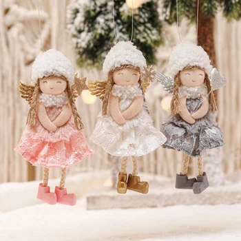Прекрасная плюшевая подвеска в виде куклы-ангела на Рождество, легкий рождественский декор для елки Киртамас