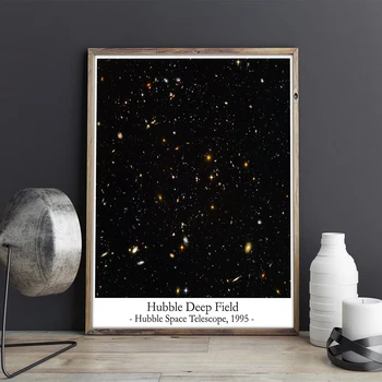 Фотопостер телескопа Hubble Deep Field Hubble Знаменитая космическая Абстрактная живопись на холсте, настенные панно для домашнего декора гостиной