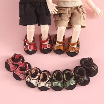 Кукольная обувь Ob11, сандалии из воловьей кожи, кукольные изделия на заказ, подходящие для Holala GSC Molly YMY 1 / 12bjd, аксессуары для кукол, игрушки