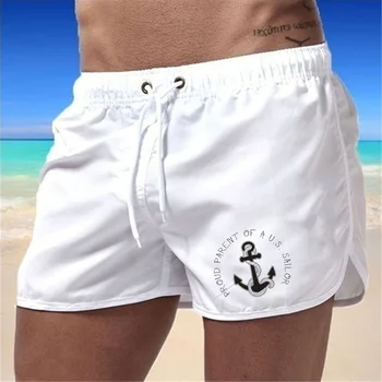 Летние мужские пляжные шорты, повседневные модные шорты с принтом, плавательные штаны, мужская дизайнерская одежда, шорты для купания, Beac