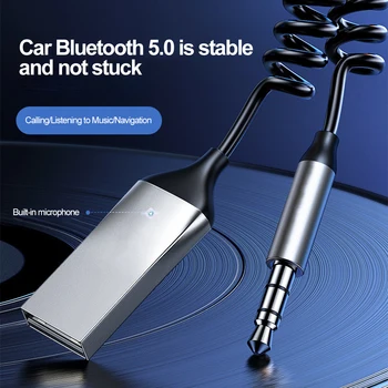Беспроводной Bluetooth-передатчик и приемник Автомобильный AUX 3,5 мм Bluetooth 5,0 Адаптер Аудиокабель для автомобильного динамика, приемник BT Transmit