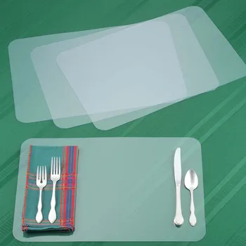 Двойная полностью прозрачная салфетка Детский прозрачный коврик для еды Коврики для круглых столов Моющийся круглый коврик для тарелок