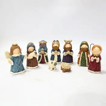 10-кратный набор рождественских фигурок для рождественской сцены Младенец Христос Рождение Иисуса