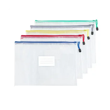 Сетчатая сумка для файлов формата А4 повышенной толщины с этикеткой, сумка на молнии, водонепроницаемая сумка для хранения тестовой бумаги для архивов, сумка для книг