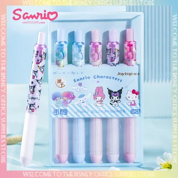 Новинка 5шт Sanrio Kawali Hellokitty Kuromi My Melody Cinnamoroll Little Twin Star Пианино Гелевая Ручка Детский подарок для девочек