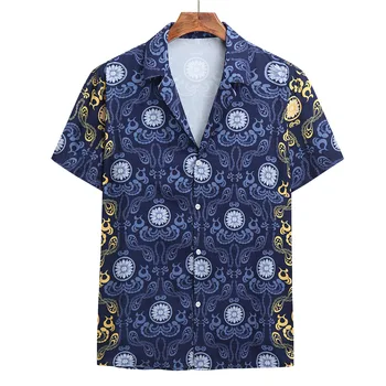 Мужские рубашки 2022 года, гавайские мужские повседневные однобортные рубашки с 3D принтом, пляжные рубашки с коротким рукавом, топы Camicias