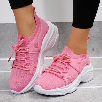 Мода 2023, Новая женская обувь, Новые женские спортивные кроссовки, дизайнерская повседневная женская обувь для бега на платформе, Большой размер 43