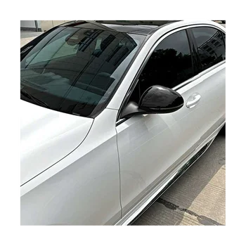 Автомобильная Глянцевая Черная накладка на боковую дверь зеркала заднего вида для Mercedes Benz C Class W206 2021 2022
