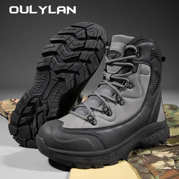 Мужские военные ботинки, походные тактические ботинки, мужская спецподразделенная альпинистская обувь для пустыни, уличные водонепроницаемые ботильоны, мужские рабочие ботинки