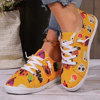 Женские кроссовки на низком каблуке, Новинка Зимы 2023 года, Высококачественная женская обувь на шнуровке, Разноцветная Женская Вулканизированная обувь, Zapatos Mujer