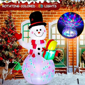 Надувной Рождественский снеговик Садовое украшение Рождественские Надувные Светящиеся принадлежности для вечеринок пожилых людей